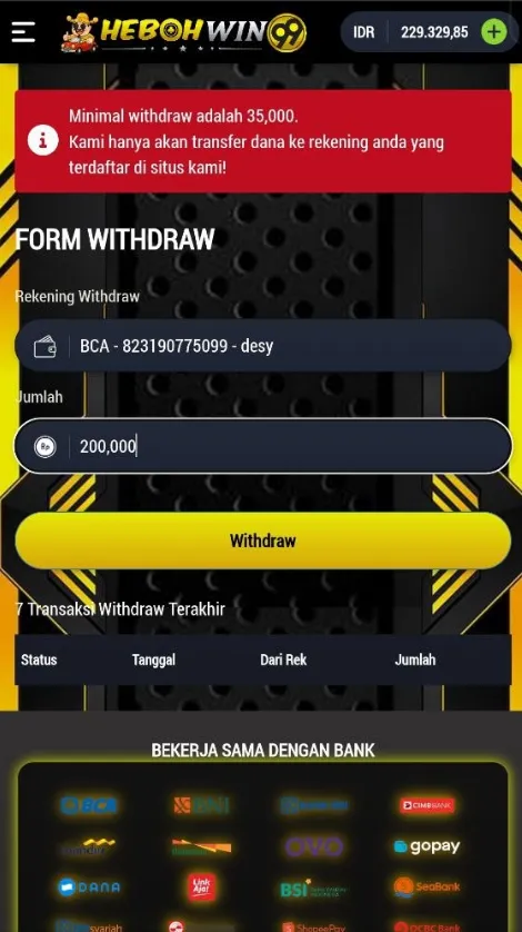 Withdraw Hebohwin99